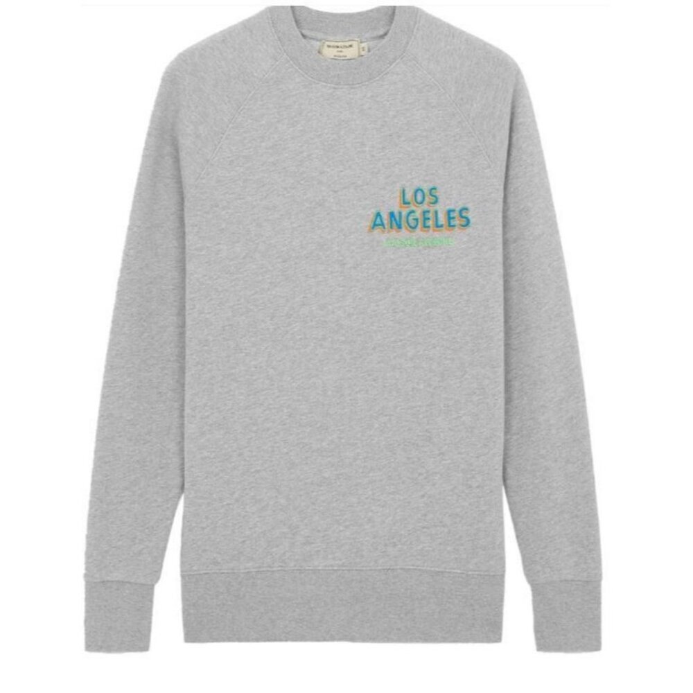 Maison Kitsune x Ben Klevay Sweatshirt Los Angeles Grey Crewneck Unisex XS NEW